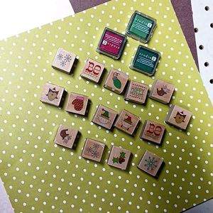 🔹️Holiday stamp set with ink